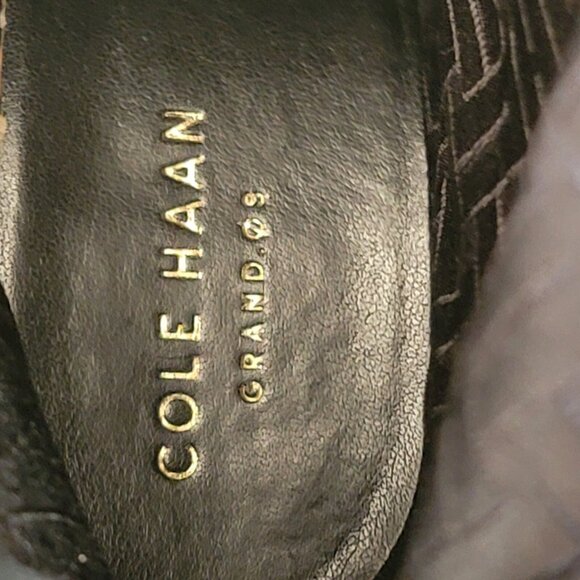 Cole Haan Women's Black Loveth Leather Knee-High Boots 5.5B With Gold Bit Detail - Picture 7 of 7